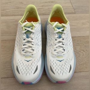 White/ ice water Hoka tennis shoes